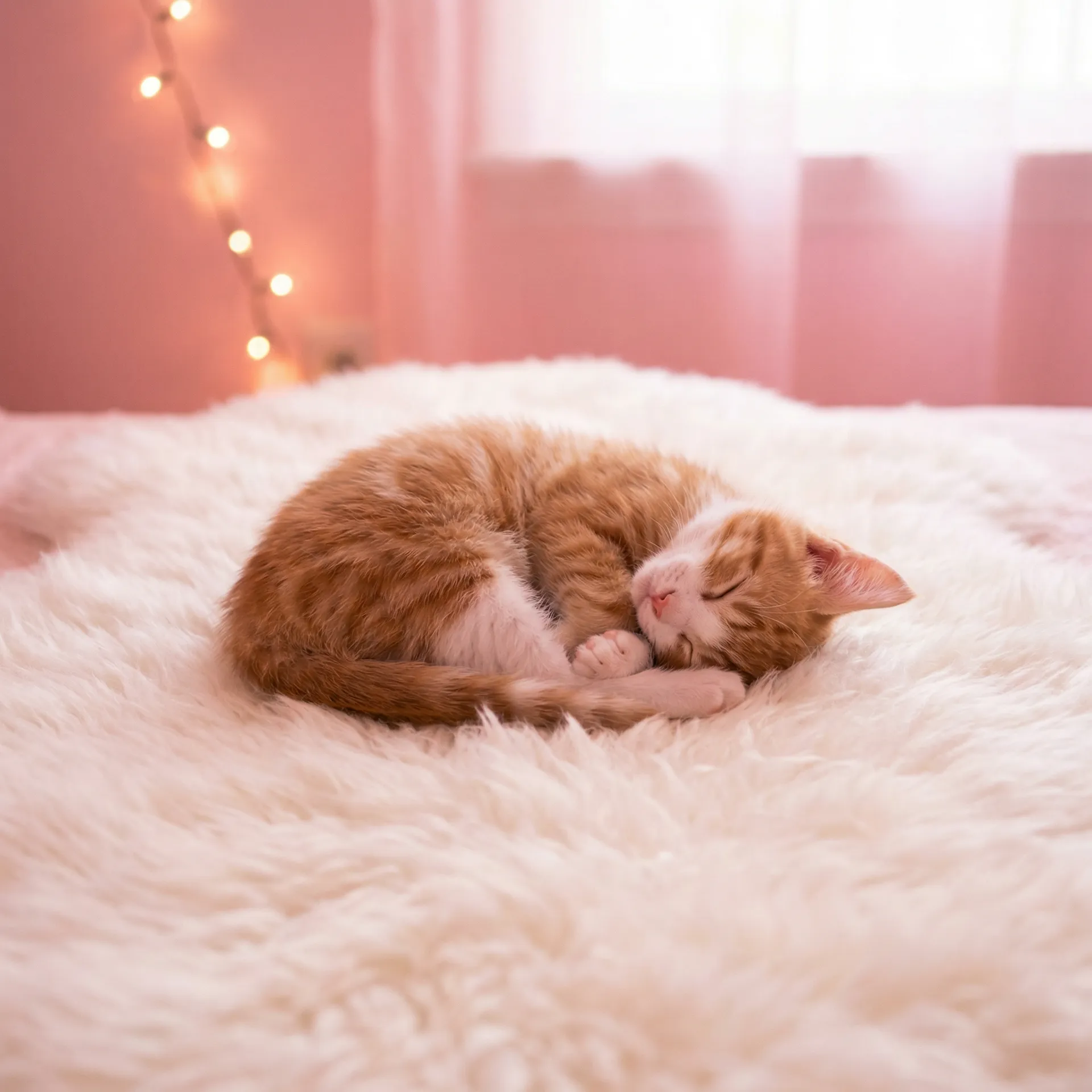 小猫蜷成一团入睡 - 狗仔队