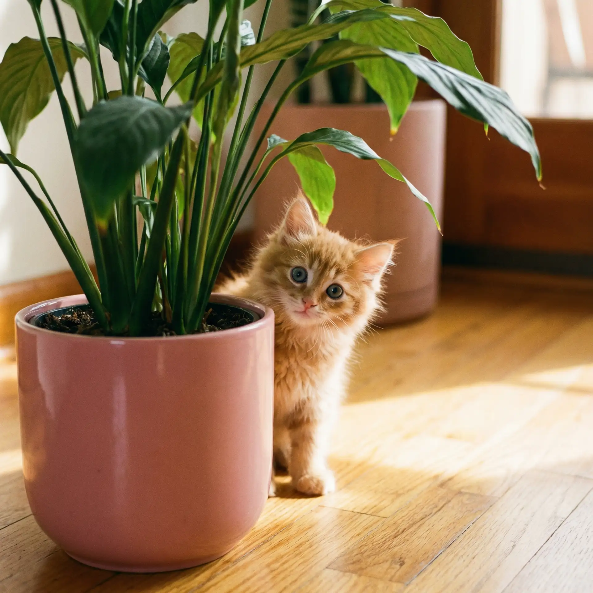 小猫从花盆后探头 - 狗仔队